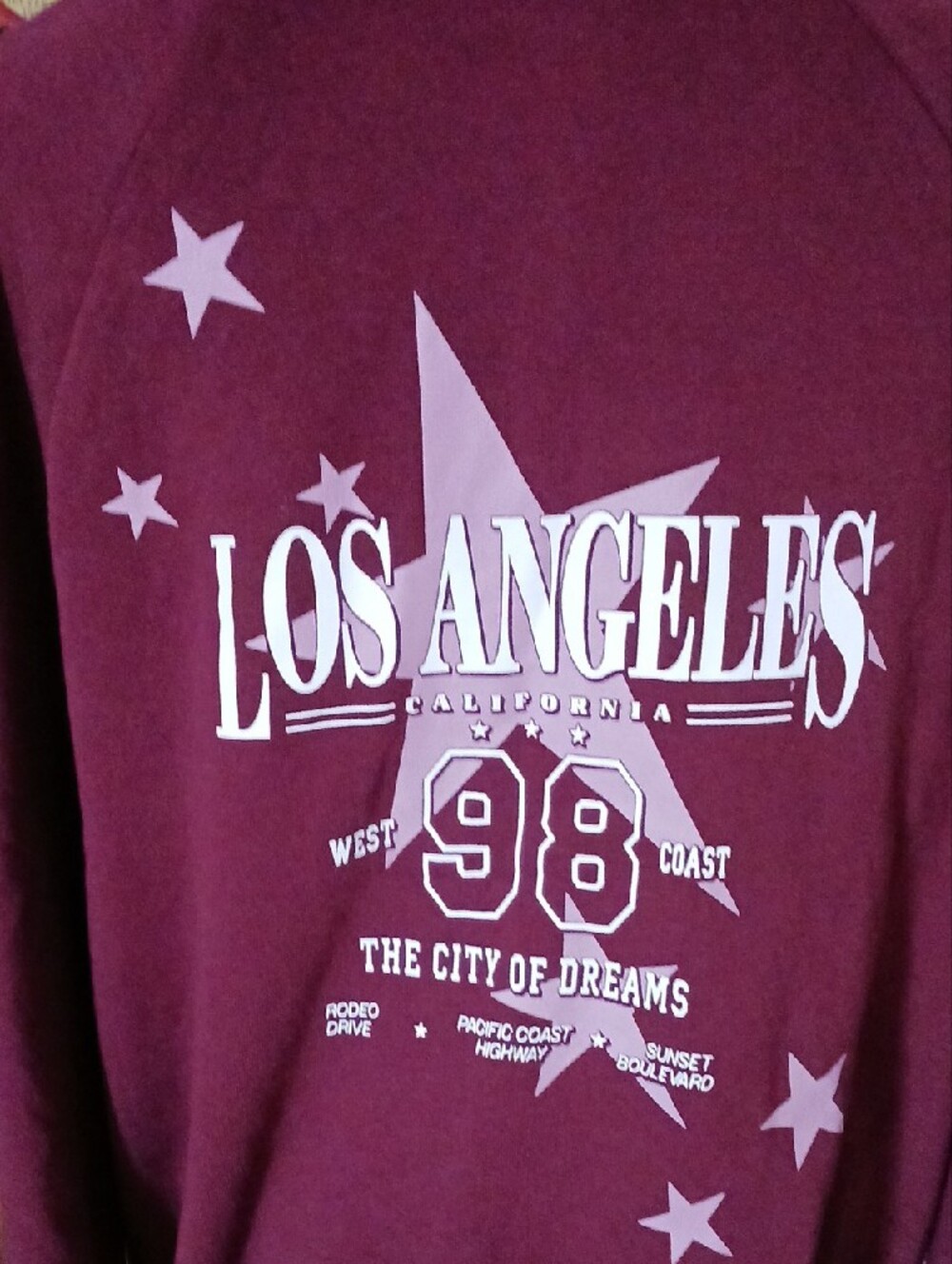 NEW!! Maroon LA Snap-Button Pullover Sweatshirt - Picture 9 of 12